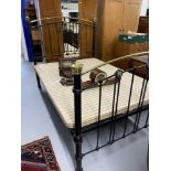 19th cent. Brass & iron bed with base. 4ft. 6in. wide.