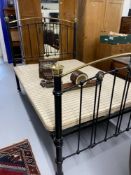 19th cent. Brass & iron bed with base. 4ft. 6in. wide.