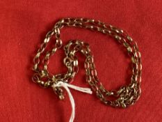 Hallmarked Jewellery: 9ct. Gold paper chase link chain. Length 27½ins. Hallmarked London. Weight