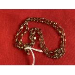Hallmarked Jewellery: 9ct. Gold paper chase link chain. Length 27½ins. Hallmarked London. Weight