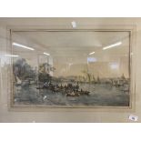 J.B. Pyne Attributed: Watercolour Lake Windermere, label on verso. Framed and glazed 20in. x 13in.