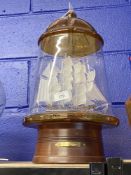 20th cent. Lymington style ship in a bottle table lamp, "Tea Clipper", will need complete rewiring.