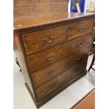 19th cent. Schoolbred & Co. Mahogany two over three chest of drawers. 47in. x 21in.