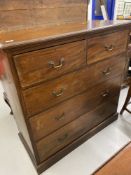 19th cent. Schoolbred & Co. Mahogany two over three chest of drawers. 47in. x 21in.