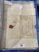 Postal History: Pre stamp letters 18th and 19th cent. Three 18th cent. 1770 Birmingham to