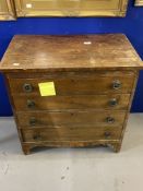 19th cent. Mahogany chest of four graduated drawers of extremely modest proportions. 27in. x 16in.