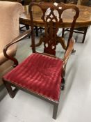19th cent. Splat back mahogany dining carver chairs, plus one other. (3)