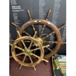 Maritime: 20th cent. Ships wheel. 48in. Plus one other. 36in.