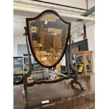 19th cent. Hepplewhite style shield shaped dressing table mirror.