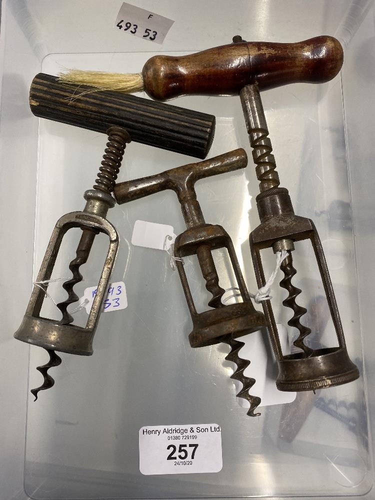 Wine Collectables/Corkscrews: Late 19th/early 20th cent. German corkscrews, one spring assist,