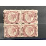 Stamps: Block of 4 SG48 SS-TS, ST-TT, plate 5, unused, with gum, tightly hinged.