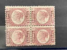 Stamps: Block of 4 SG48 SS-TS, ST-TT, plate 5, unused, with gum, tightly hinged.