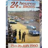 Motorsport: Le Mans 24 hour 1960 colour lithograph. 16ins. x 23ins.