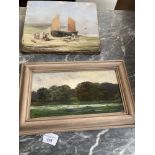 19th cent. & later Original oils to include a coastal landscape 12ins. x 10ins. plus a landscape