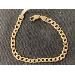 Hallmarked Gold: 9ct. Gold bracelet hallmarked Sheffield. Weight 8·7g.