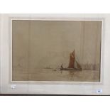 20th cent. English School: Frank Moore RWA ARCA 'London River' watercolour on paper. Original