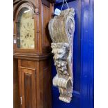 17th/18th cent. Continental carved Corbel Heraldic beast above floral embellishments. Approx. 40ins.