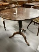 19th cent. Mahogany tilt top tripod table.