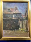 George W. Yeates (1860-1939) Ireland: Oil on board 'Walled Cottage Garden' signed lower right. On