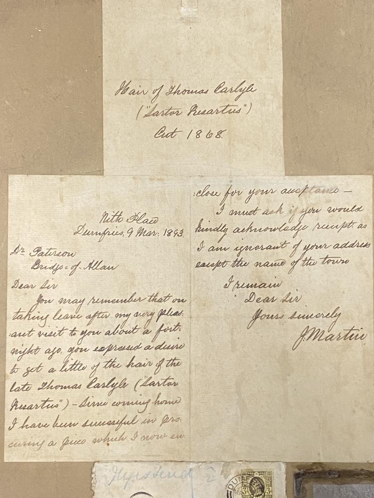 Thomas Carlyle 1795-1881: A fascinating letter and note to Dr. Alexander Paterson of Bridge-of-Allen - Image 2 of 3