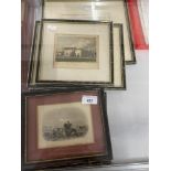Antiquarian framed engraving Jersey, P I Ouless (5), Bath Appleby, Wiltshire, coloured. (3).