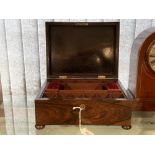 20th cent. Rosewood work box with fitted interior. 11½ins. x 9ins. x 5ins.
