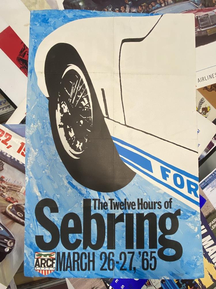 Motorsport: Sebring 1965 March 26-27 colour promotional poster. 33ins. x 22ins.