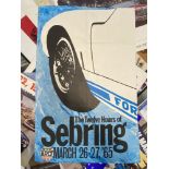 Motorsport: Sebring 1965 March 26-27 colour promotional poster. 33ins. x 22ins.