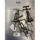 Wine Collectables/Corkscrews: Early 20th cent. Continuous screw bell corkscrews, two English