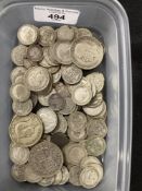 GB Coins: Collection of ·500 point silver, 3d's, 6d's, 1/-, and four crowns, all dated between