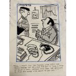 Robert S. Coram known as 'Maroc', 20th cent. cartoonist, fifteen original cartoons, pen & ink. All