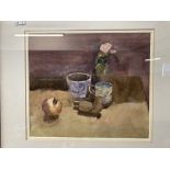 Christa GAA (1937-1992): Watercolour and gouache, 'A Still Life with Pomegranate', signed lower