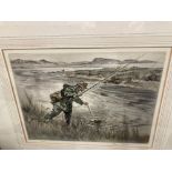 Limited Edition Prints: Signed Henry Wilkinson angling print 2/150. 10ins. x 14ins.