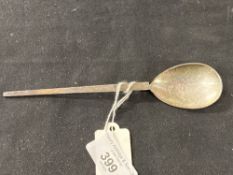 Hallmarked Silver: Replica Roman spoon with Christogram engraved in bowl, Birmingham 1968. 1oz.