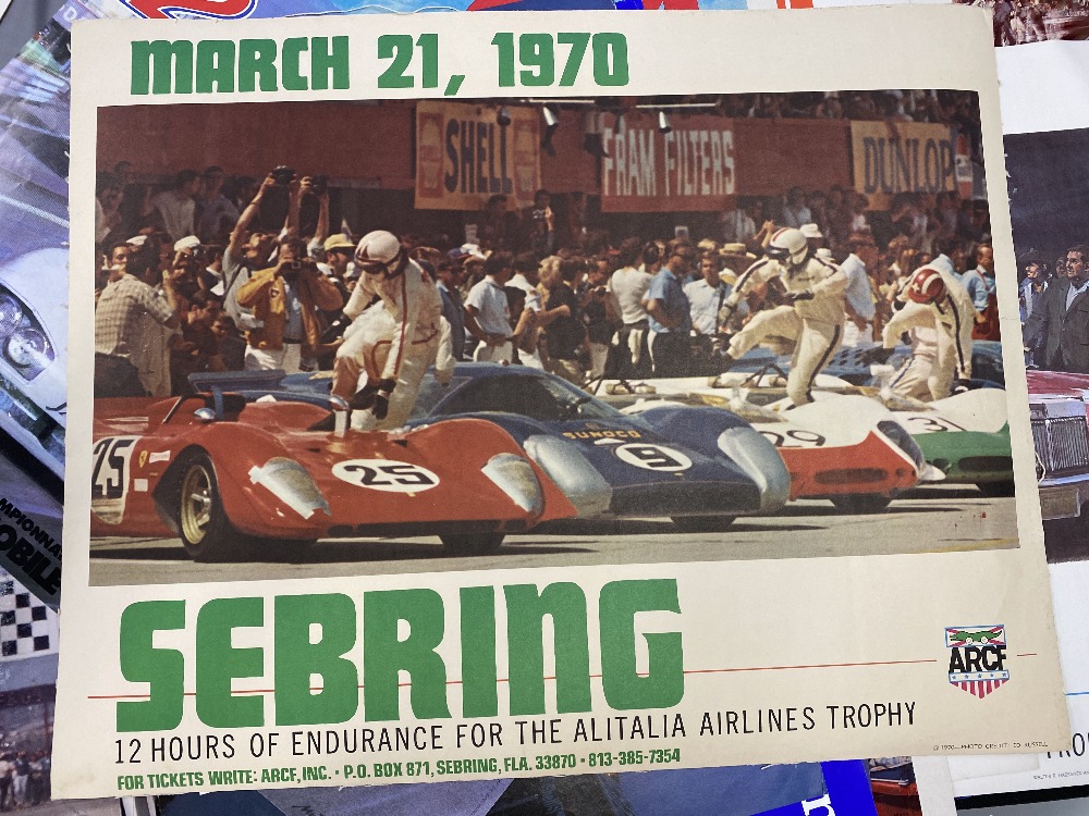 Motorsport: Sebring 1970 colour promotional poster mounted on linen. 24ins. x 19ins.