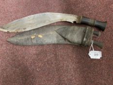 Edged Weapon: Native Kukri (Gurkha) acquired Burma WWII with accessories. 15ins.