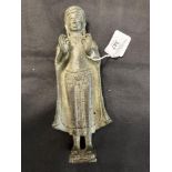 Iconography/Asian Art: Cast figure of a standing Buddha in a peace pose. 8½ins.