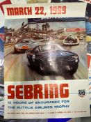 Motorsport: Sebring 1969 colour poster. 24ins. x 18ins.