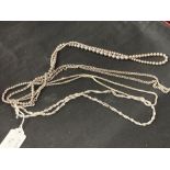 White Metal Jewellery: Four necklets all test as silver, all stamped 925. Total weight 116·6g.