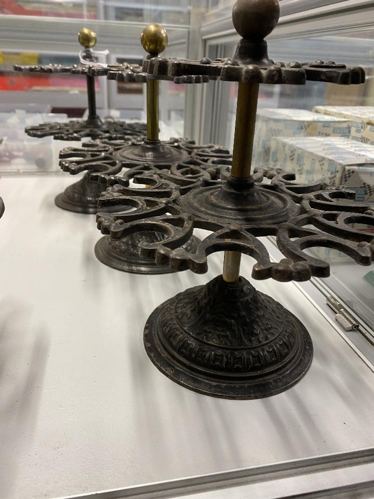 Breweriana: 20th cent. Cast iron revolving bottle top stands 2 tier (3) single tier (2). Total 5. - Image 2 of 2