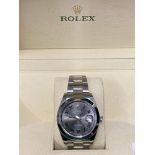 Watches: Rolex "Wimbledon" Datejust wristwatch, stainless steel strap. UK watch with 2020 warranty