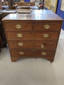 19th cent. Mahogany two over three drawers with boxwood and ebony inlay. 35ins.