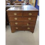 19th cent. Mahogany two over three drawers with boxwood and ebony inlay. 35ins.