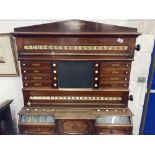 Games/Pastimes: 19th cent. Stevens & Sons mahogany snooker/billiards scoreboard, complete with