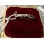 Diamond ring half hoop six brilliant cut stones, estimated 0·45ct. set white gold stamped 750