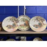 Royal Doulton: Under the Greenwood Tree Series, chargers (scene 12), a pair. 13½ins. Dia. Plus Under