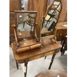 19th cent. Mahogany dressing table mirror with two drawers beneath. 17ins. Plus one other.