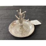 Hallmarked Silver: Dressing table ring stand, London EE above TH. Approx. 3oz.