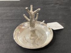 Hallmarked Silver: Dressing table ring stand, London EE above TH. Approx. 3oz.