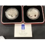 Proof Coins: 1996 Elizabeth II 70th Birthday silver proof crown £5 x 2. Both boxed.